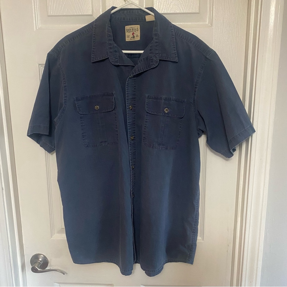 Duck Head Mens Short Sleeve Blue Shirt (XL)